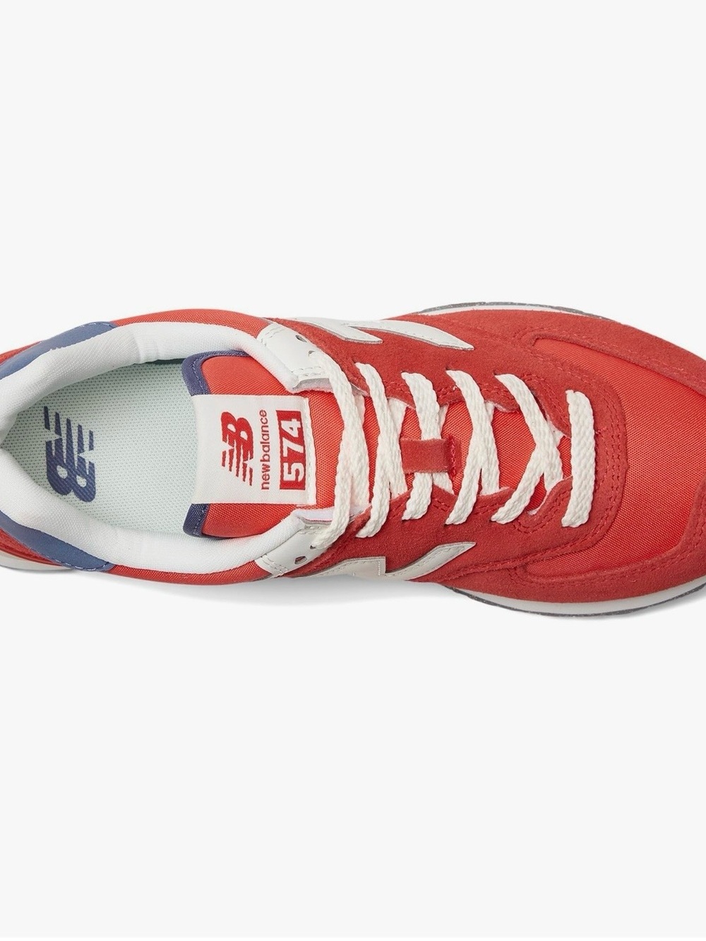 New Balance Red and White Retro Runner Sneakers - Picture 2 of 8